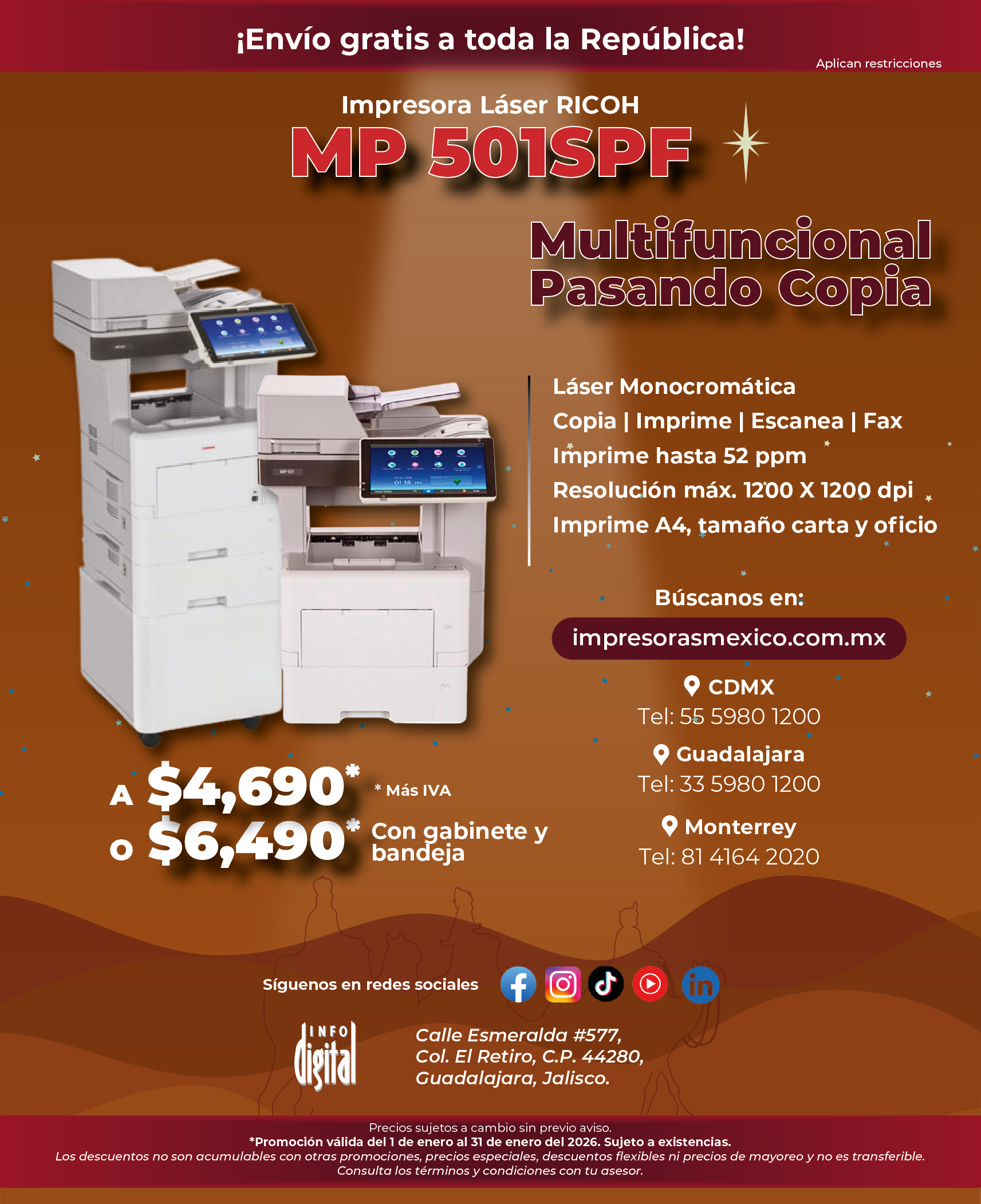 Un anuncio de una impresora llamada Lanier LW 325