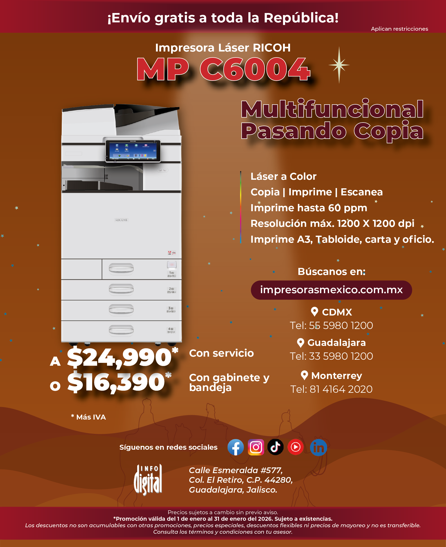 An ad for usado pasando copia mp c307