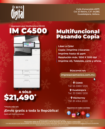 Un anuncio de una impresora llamada mp c4504