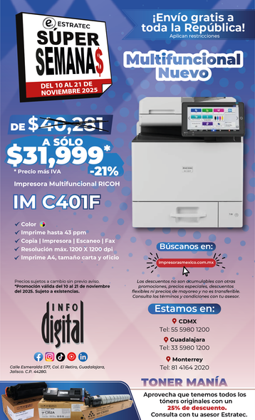 Un anuncio de una impresora llamada im c300