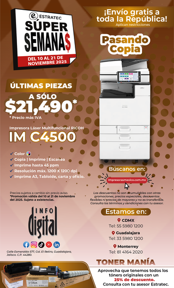 Un anuncio de una impresora llamada mp c4504