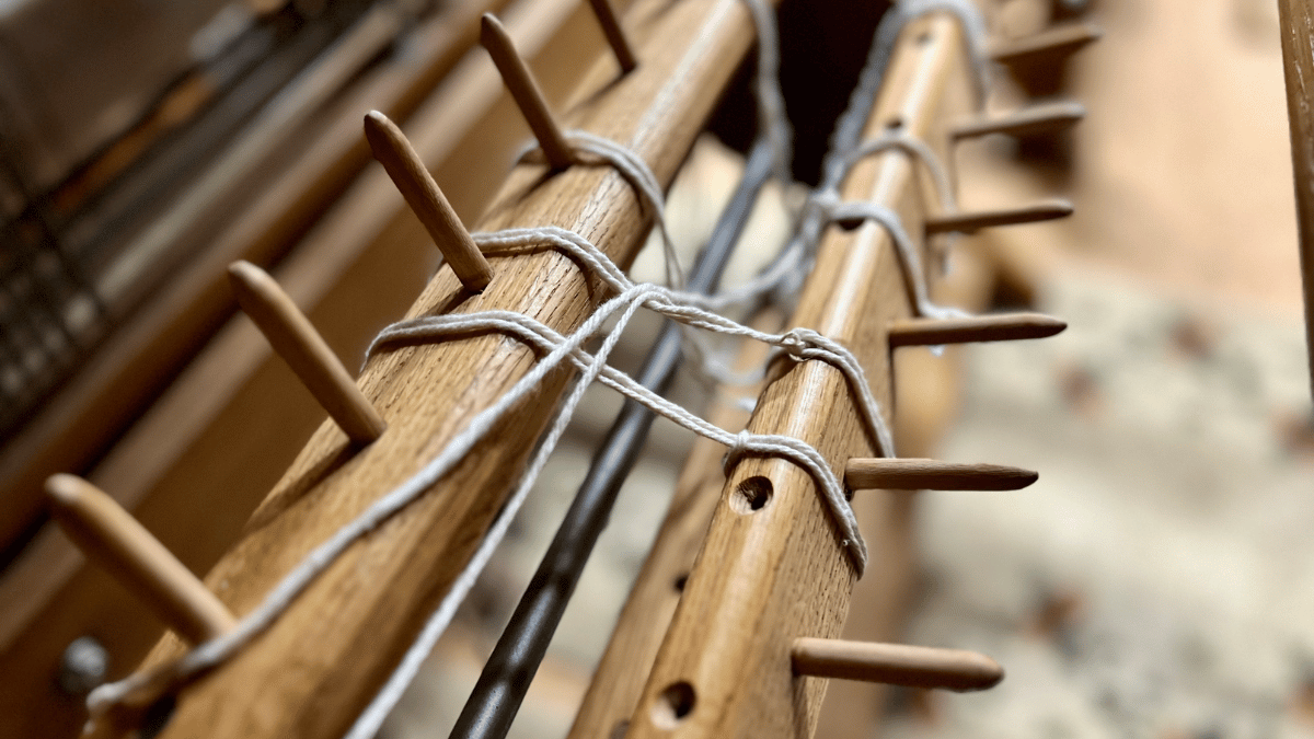 close up of a loom