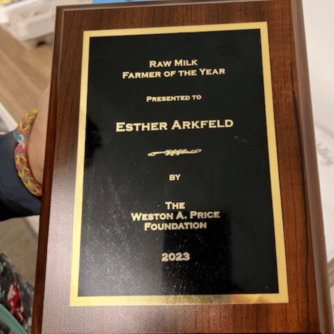 Esther's Weston A Price Foundation award