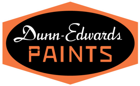 The dunn-edwards paints logo is black and orange