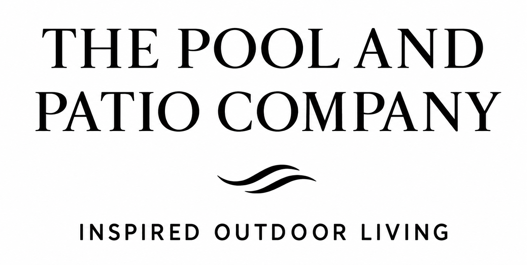 Logo for The Pool and Patio Company with &ldquo;Inspired Outdoor Living&rdquo; text underneath