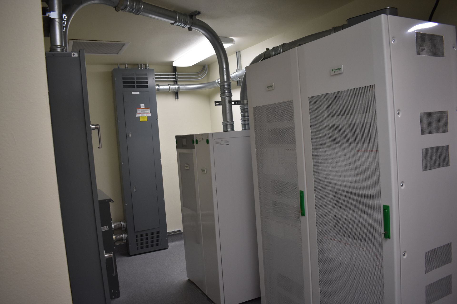 A room with a lot of electrical equipment in it