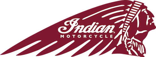 A logo for indian motorcycles with a native american head on it.