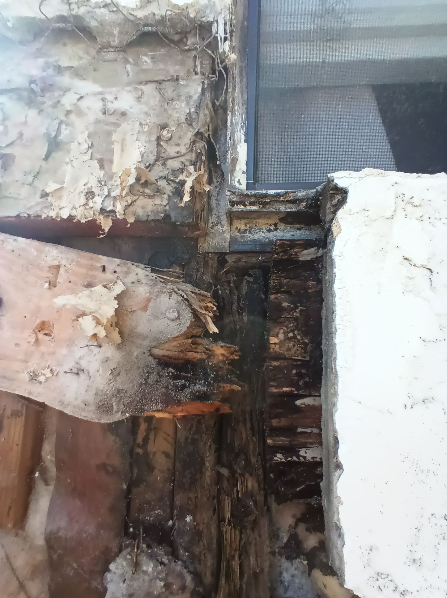 A piece of wood is sitting on top of a brick wall.