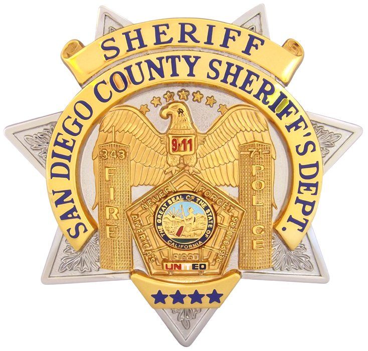 A badge for the san diego county sheriff 's department