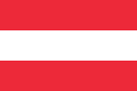 Die Flagge Österreichs ist eine rot-weiß gestreifte Flagge.