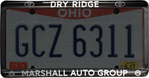 Ein Nummernschild aus Ohio, auf dem „Dry Ridge“ steht