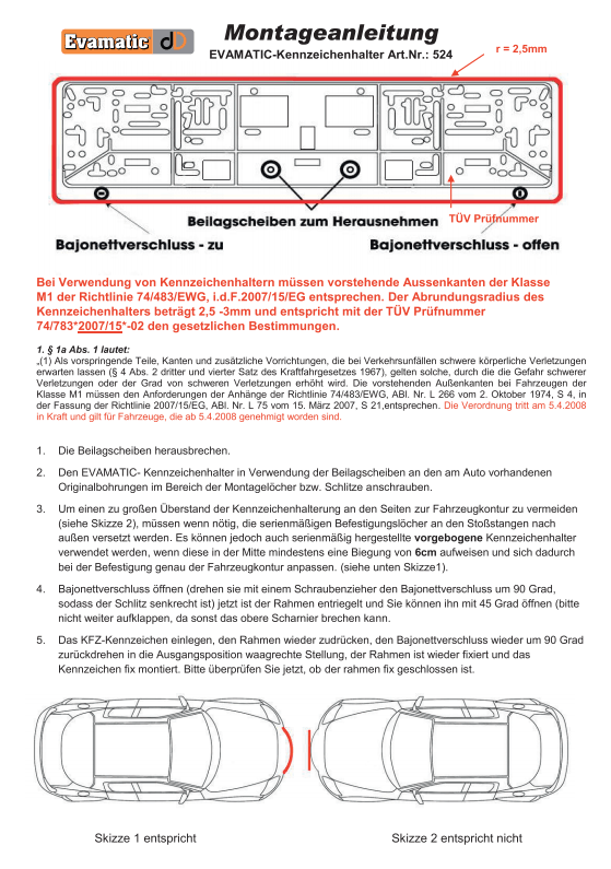 Ein weißes Blatt Papier mit der Abbildung eines Nummernschildrahmens darauf.