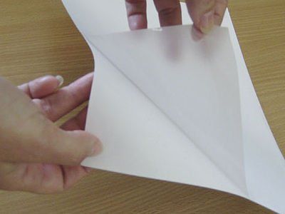 Eine Person hält ein Blatt Papier in der Hand.