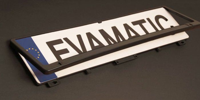 Ein Nummernschild mit dem Wort evamatic darauf
