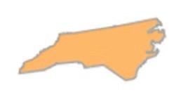 Map of North Carolina in orange.