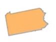Outline of the state of Pennsylvania in light orange.