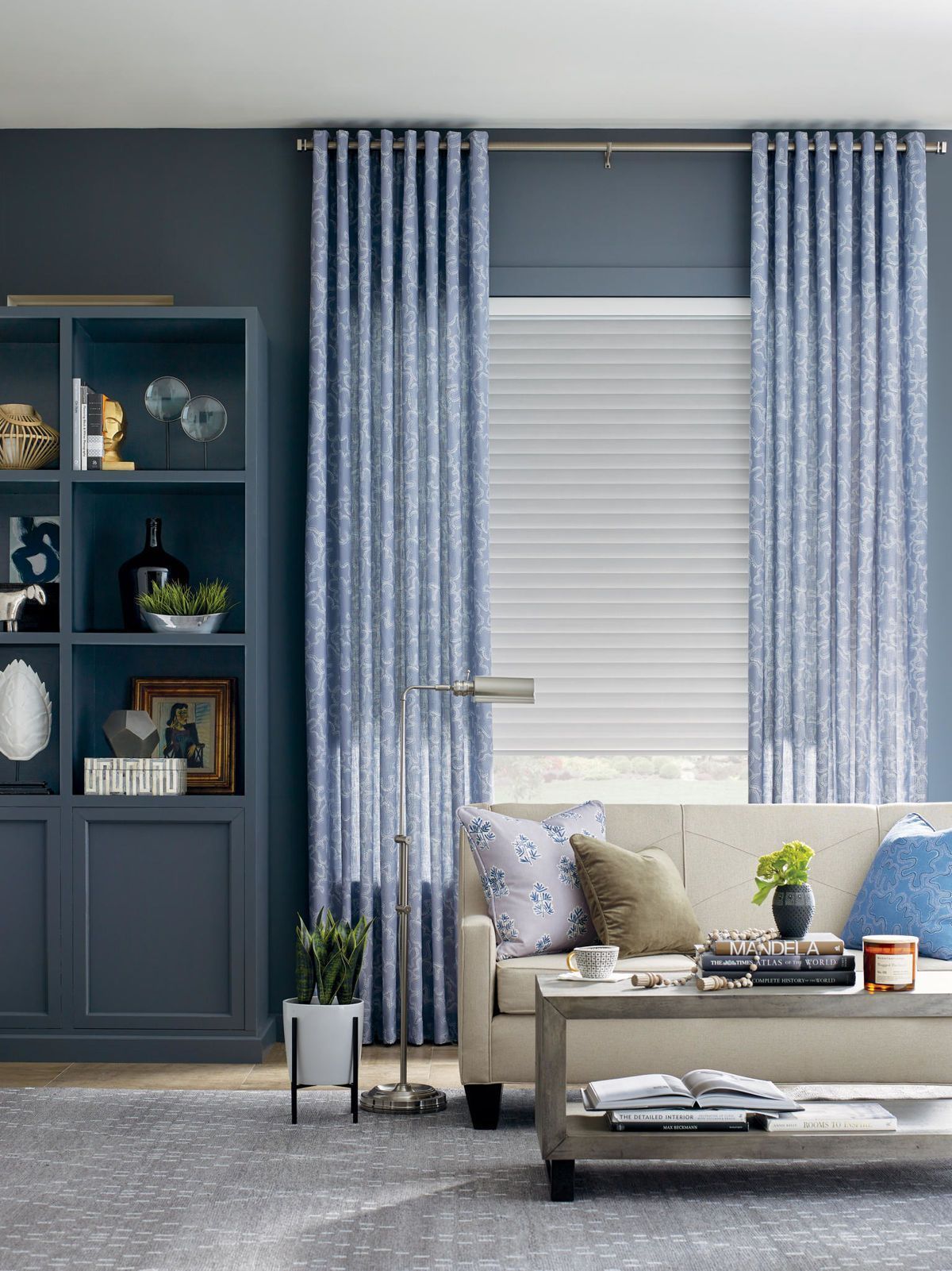 Hunter Douglas Design Studio™ Custom Drapes on a home’s window