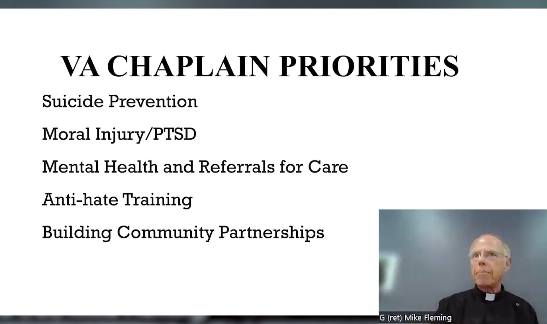 5/20/25 Faith Leader Training – VA Chaplain Priorities