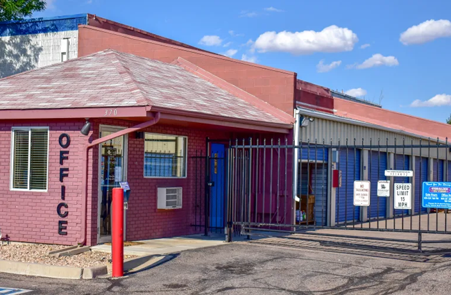 The front entrance to STOR-N-LOCK Self Storage in Aurora, Colorado