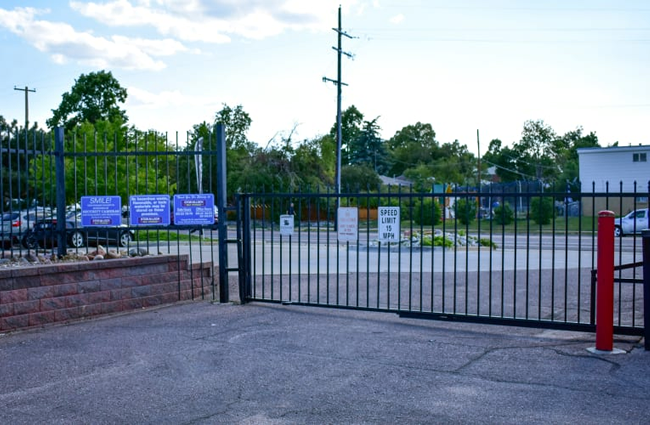 The front gate at STOR-N-LOCK Self Storage in Aurora, Colorado