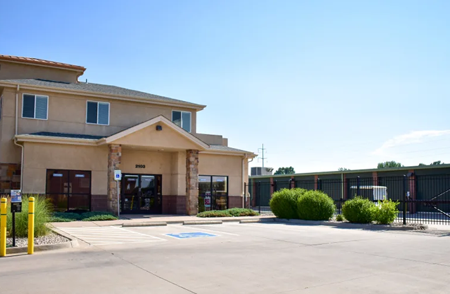 The front entrance to STOR-N-LOCK Self Storage in Fort Collins, Colorado