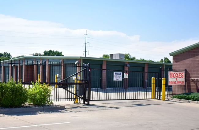 The front gate at STOR-N-LOCK Self Storage in Fort Collins, Colorado