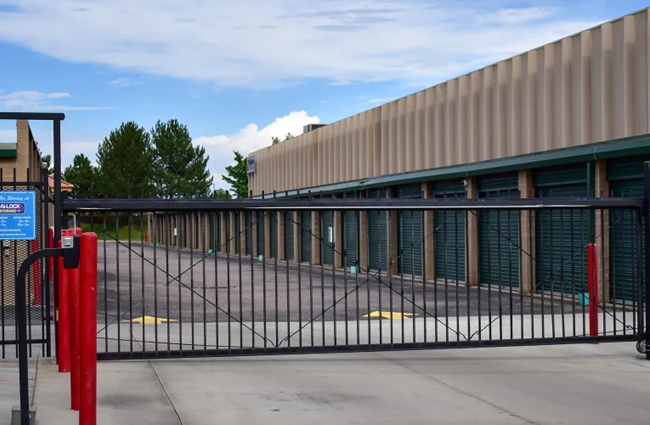 The front gate at STOR-N-LOCK Self Storage in Littleton, Colorado