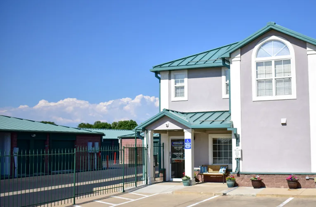 The front entrance to STOR-N-LOCK Self Storage in Thornton, Colorado