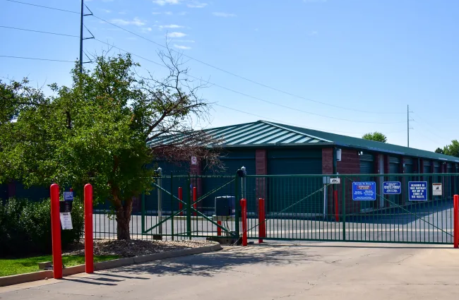 The front gate at STOR-N-LOCK Self Storage in Thornton, Colorado