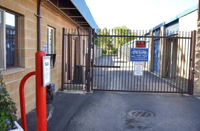 The front gate at STOR-N-LOCK Self Storage in Boise, Idaho