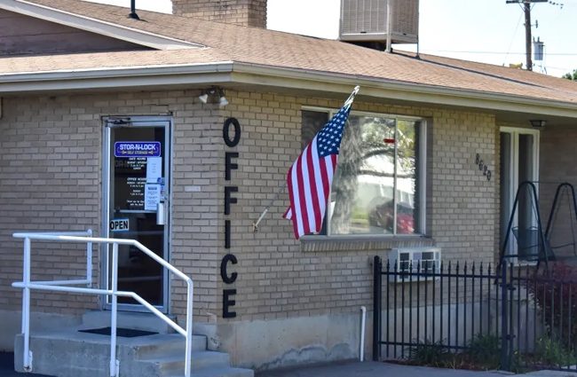 The front entrance to STOR-N-LOCK Self Storage in Sandy, Utah