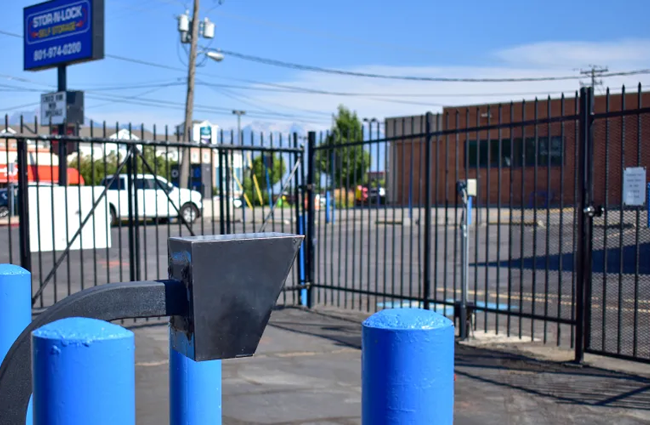 The front gate at STOR-N-LOCK Self Storage in West Valley City, Utah