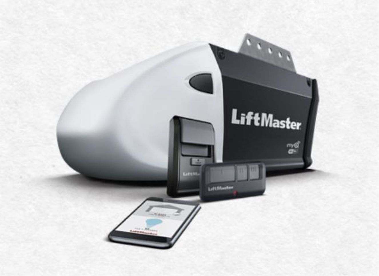 Un ouvre-porte de garage Liftmaster avec télécommande
