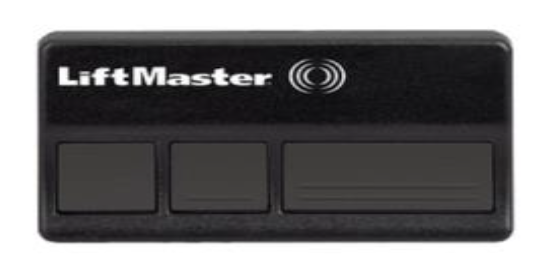 Une télécommande d'ascenseur noire sur fond blanc.