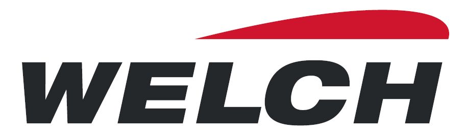 Logo of Elmo Rietschle. Blue, white, and red swoosh with text 