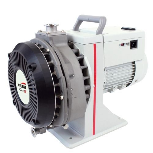A Welch ZR-75 vacuum pump, gray and black, with a carrying handle.