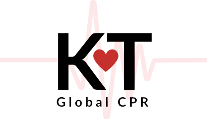 KT Global CPR logo with a red heart and heartbeat line graphic.