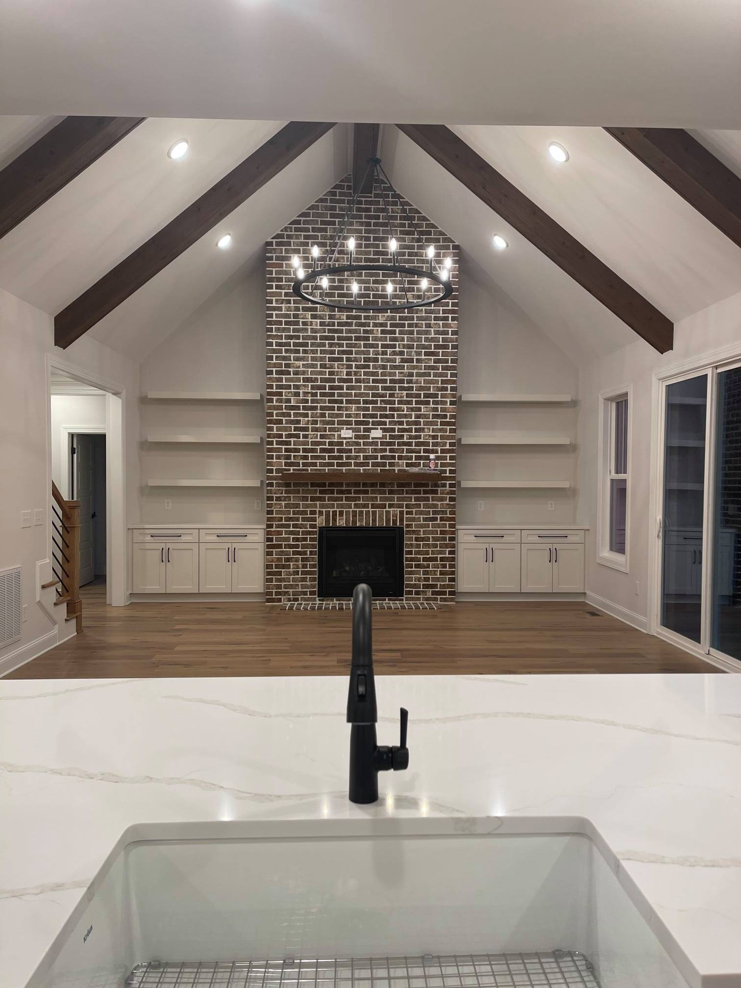 renovated vaulted living room
