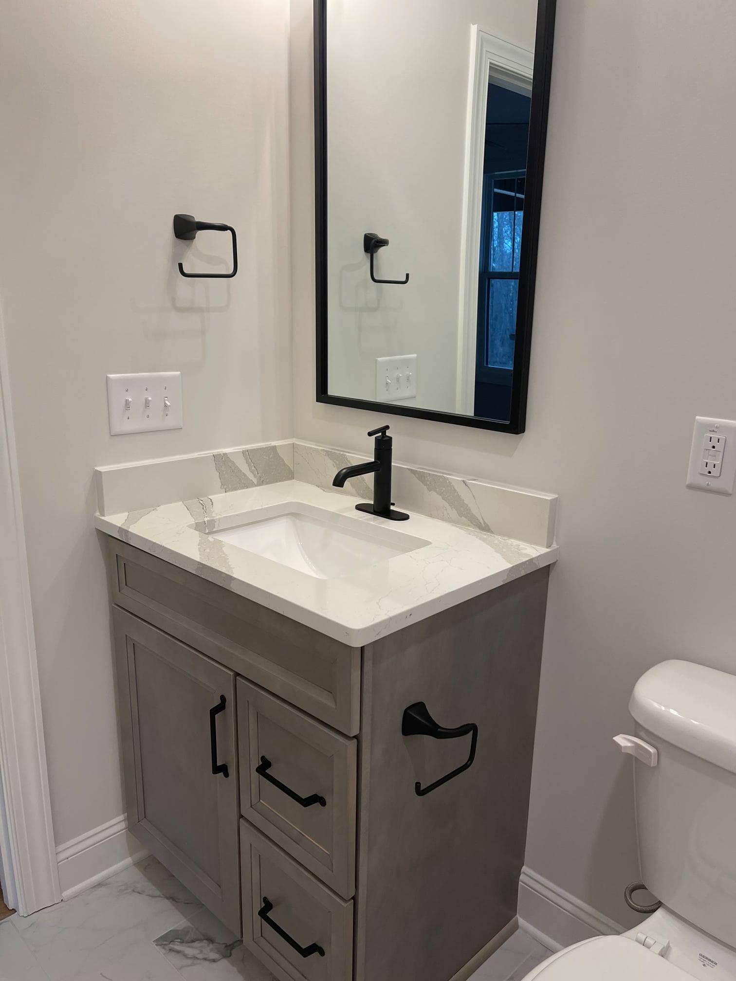newly renovated bathroom sink