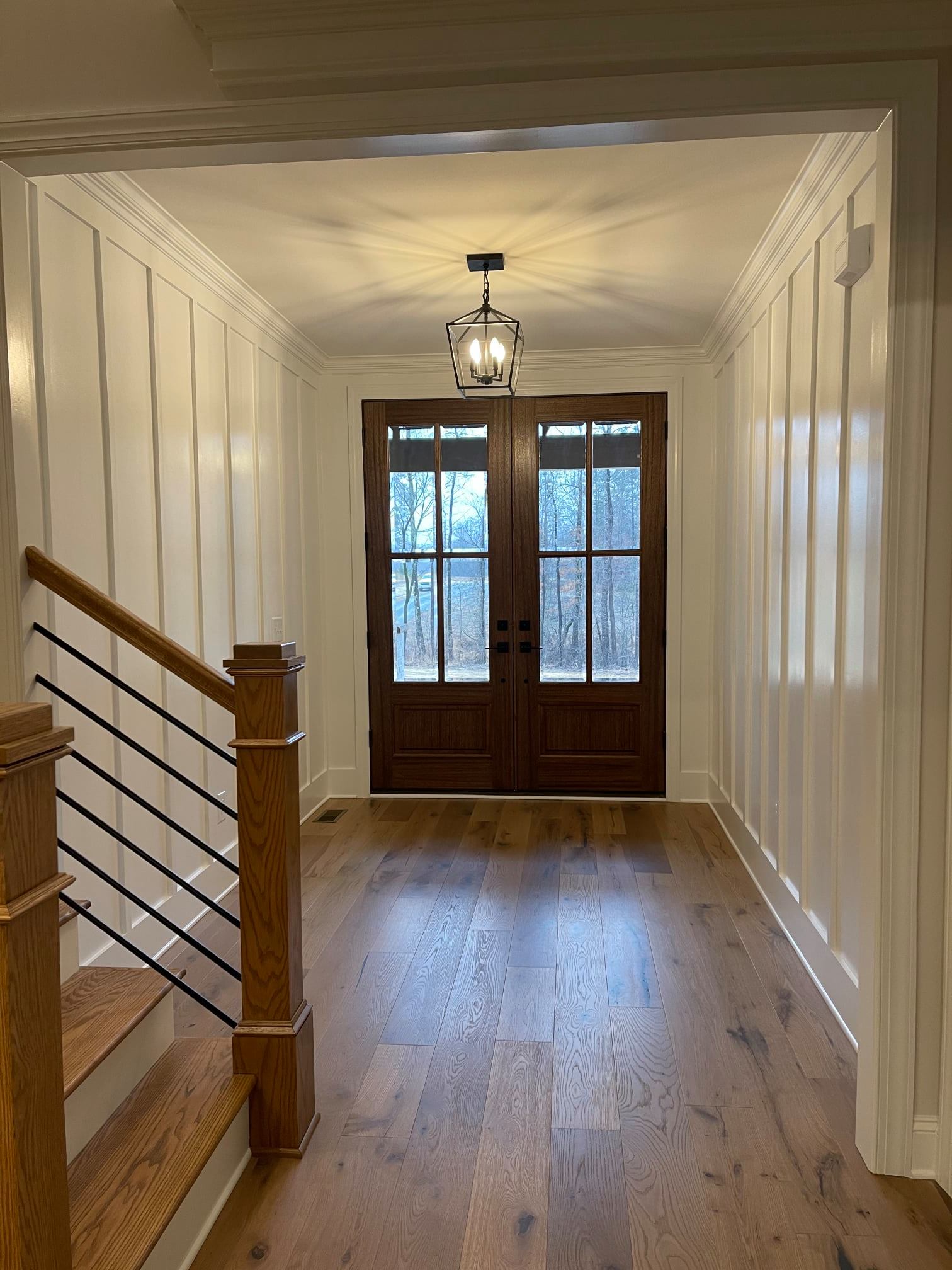 Fresh wood finish in foyer
