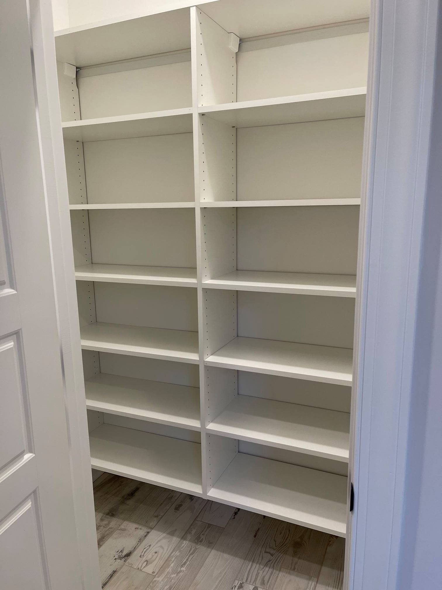 Custom white shelving