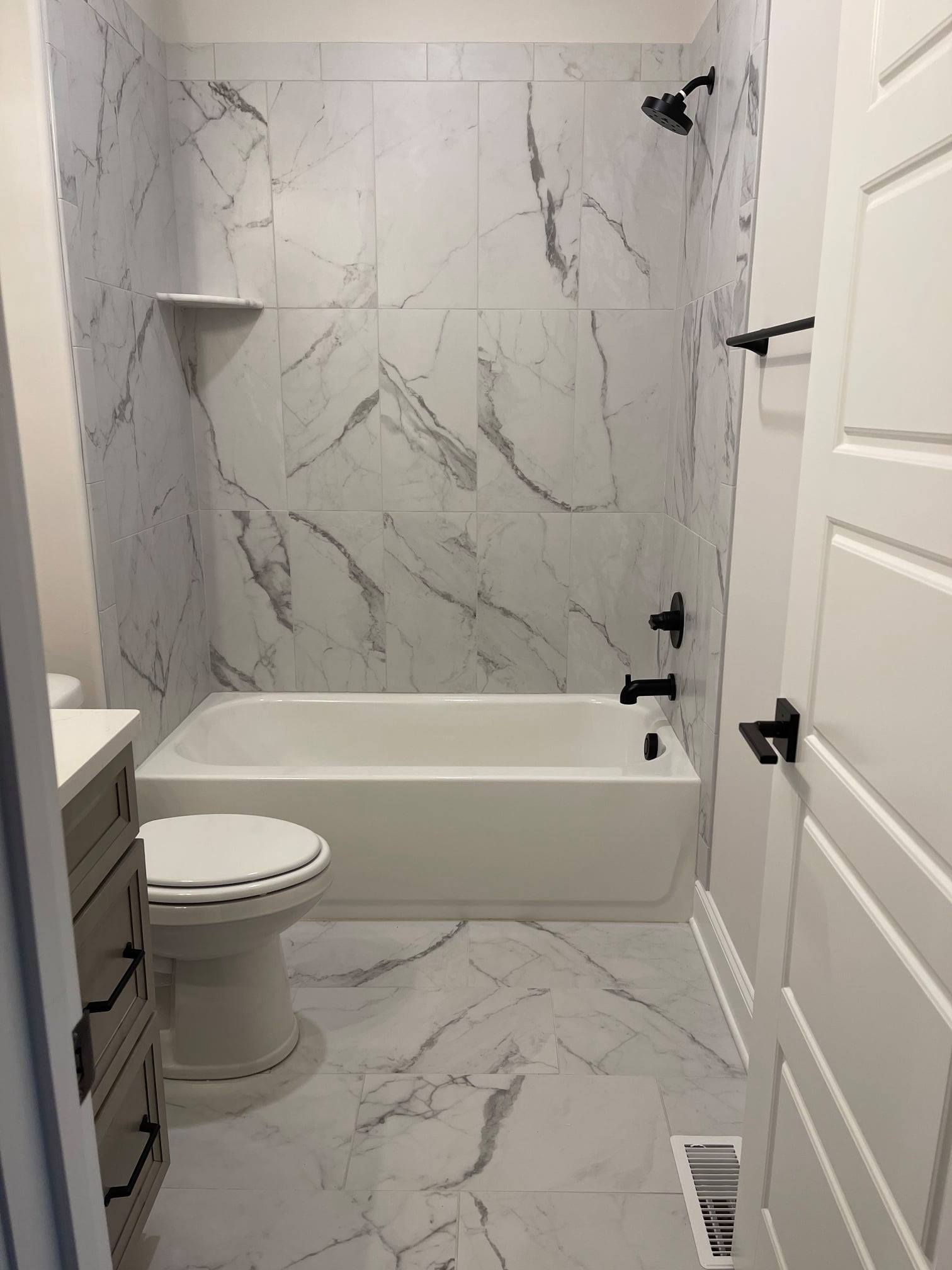 Marbled bathroom design