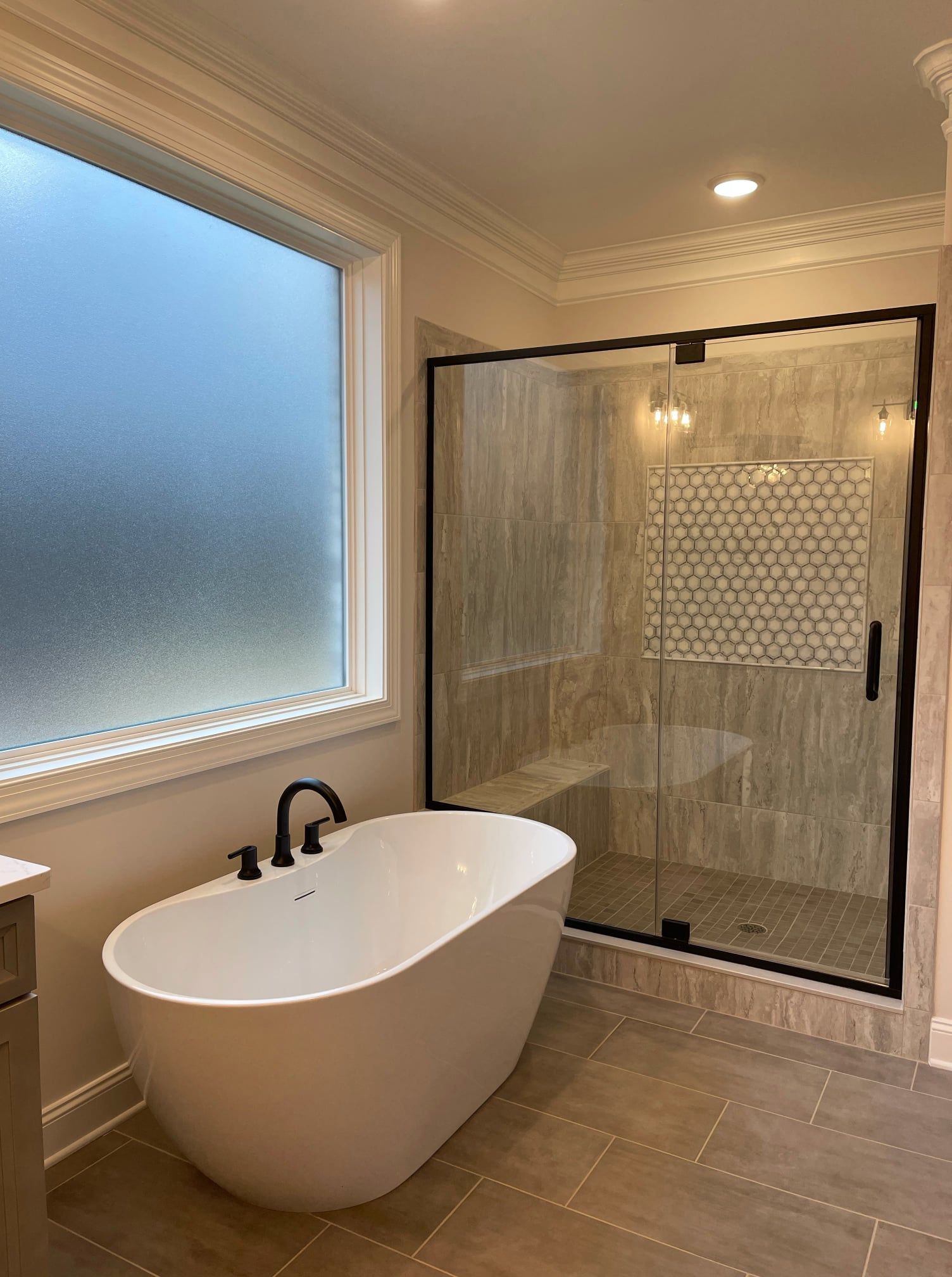 Glass-door shower