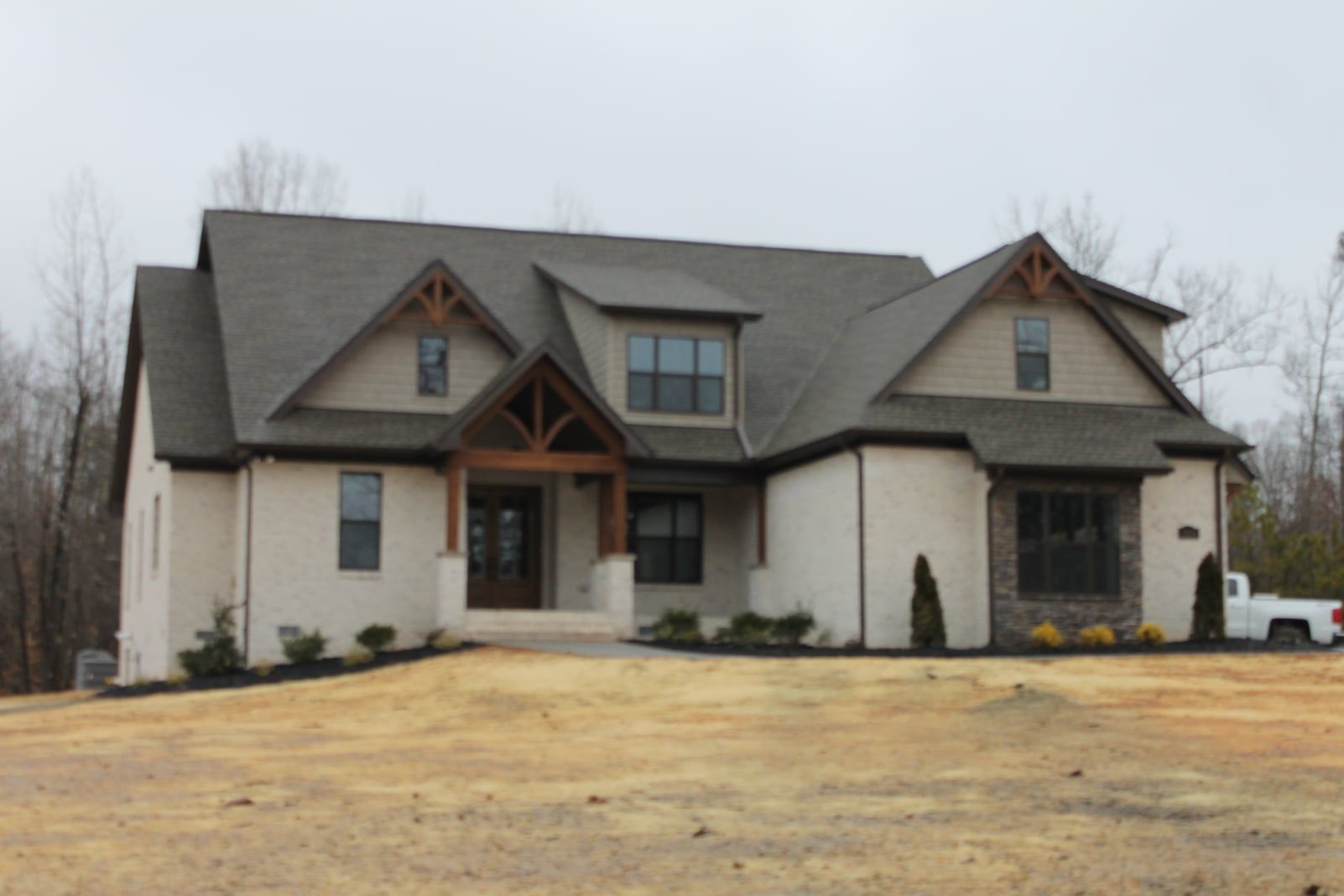 Exterior custom home on hill