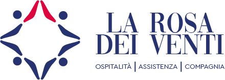 Un logo raffigurante una rosa dei venti stilizzata composta da quattro figure, accanto alla scritta 