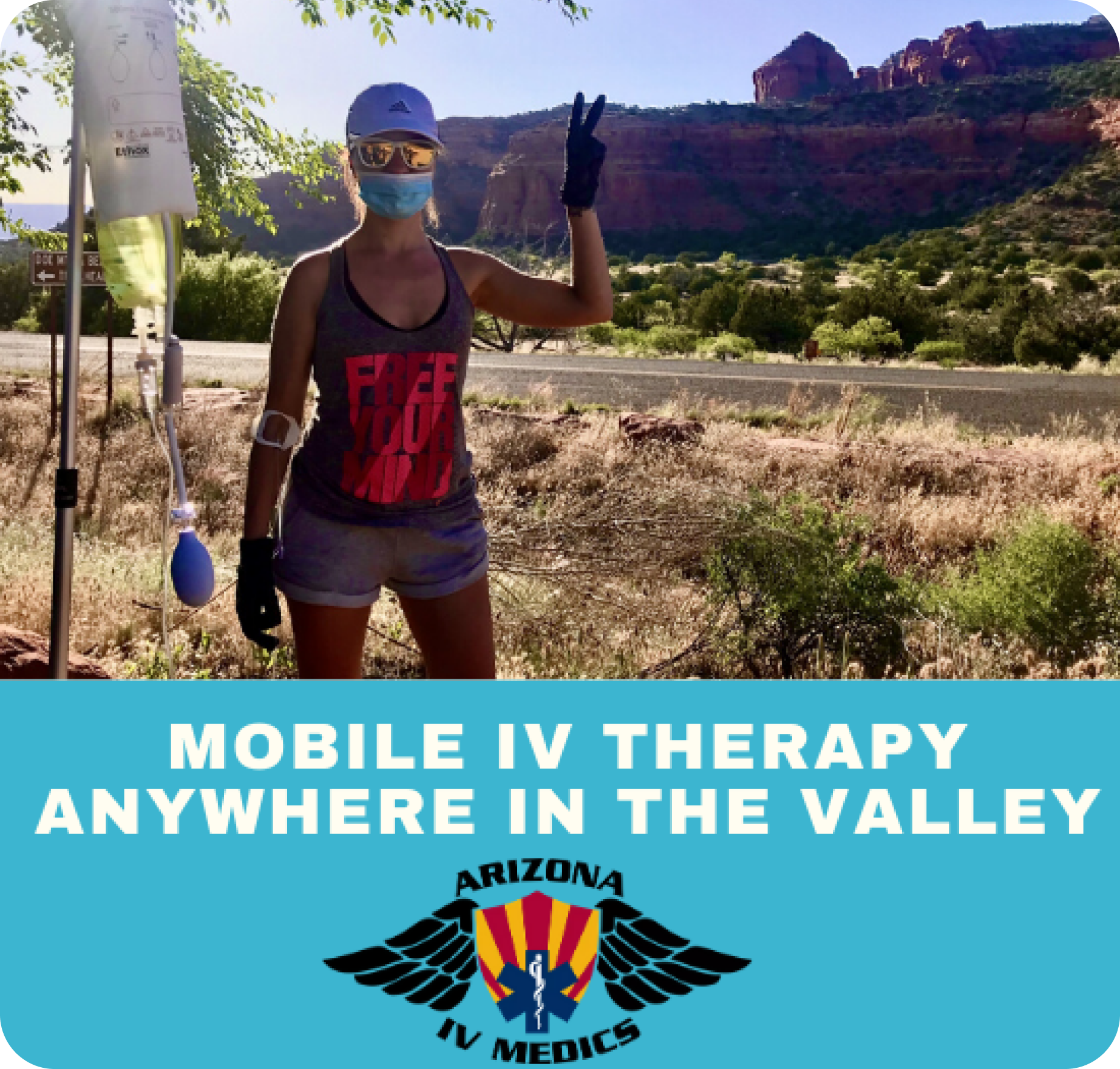 An advertisement for mobile iv therapy in the valley