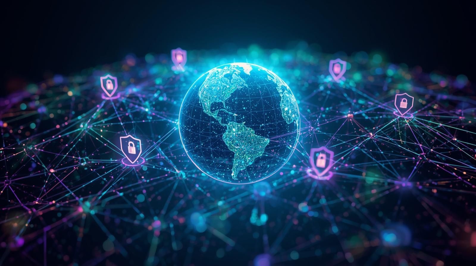 Image depicting cybersecurity around the globe