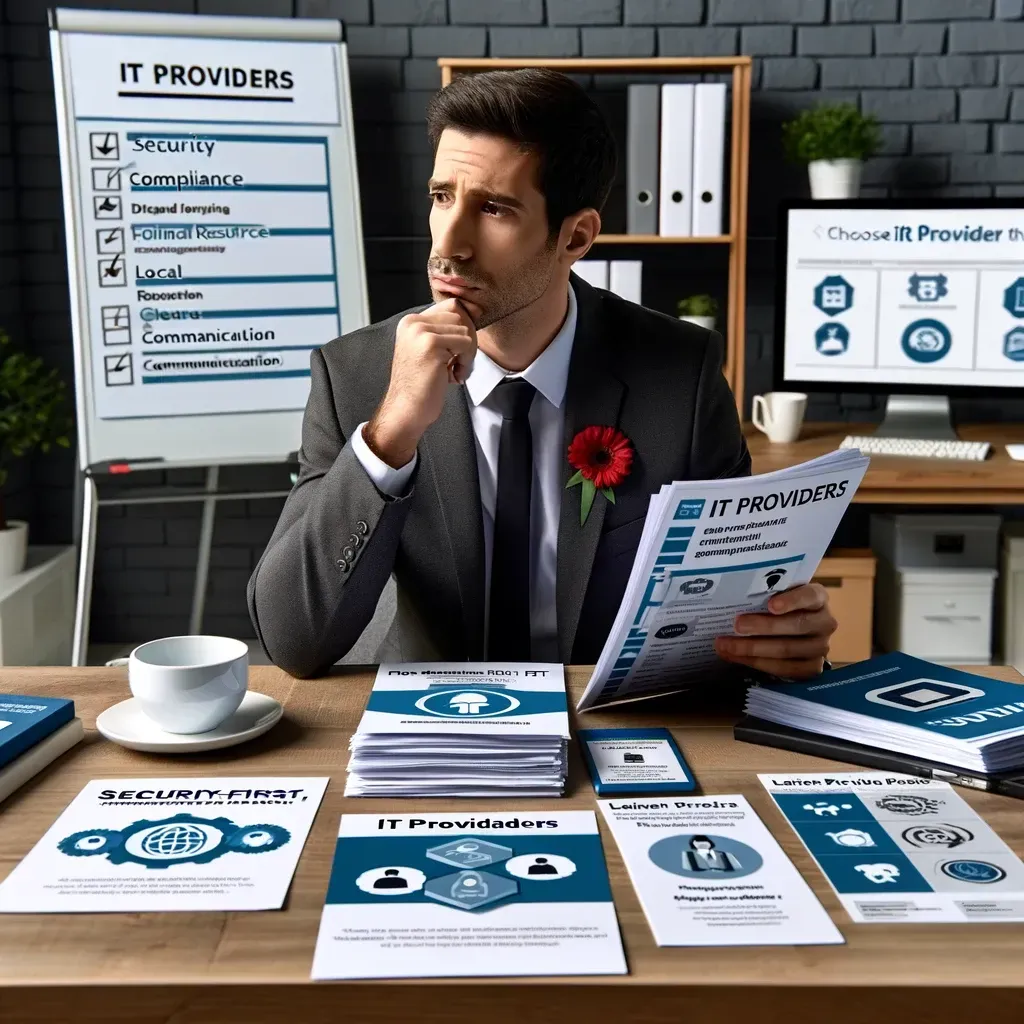 Man sitting with papers looking like he is thinking