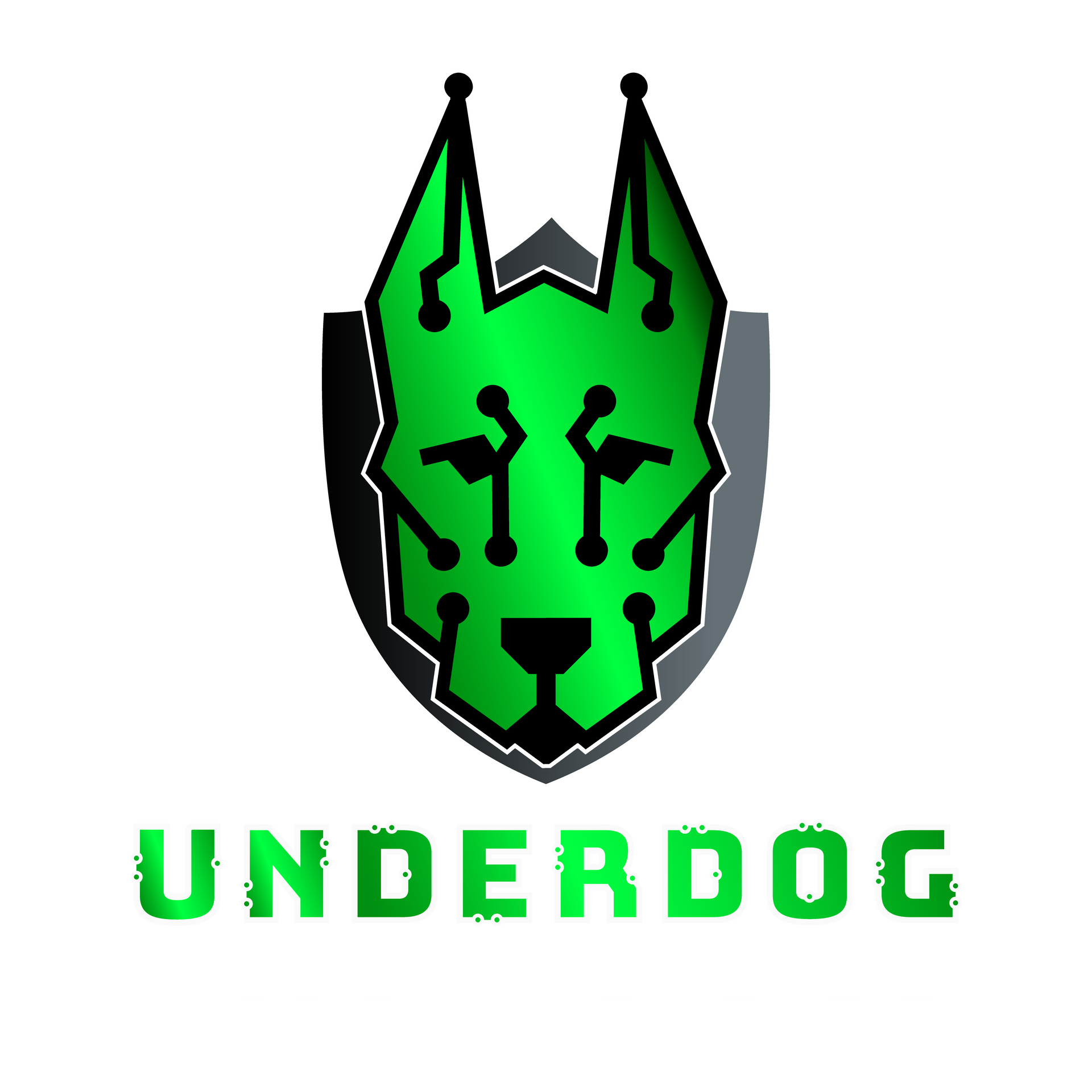 Underdog Cyber Defense logo with a white outline around it