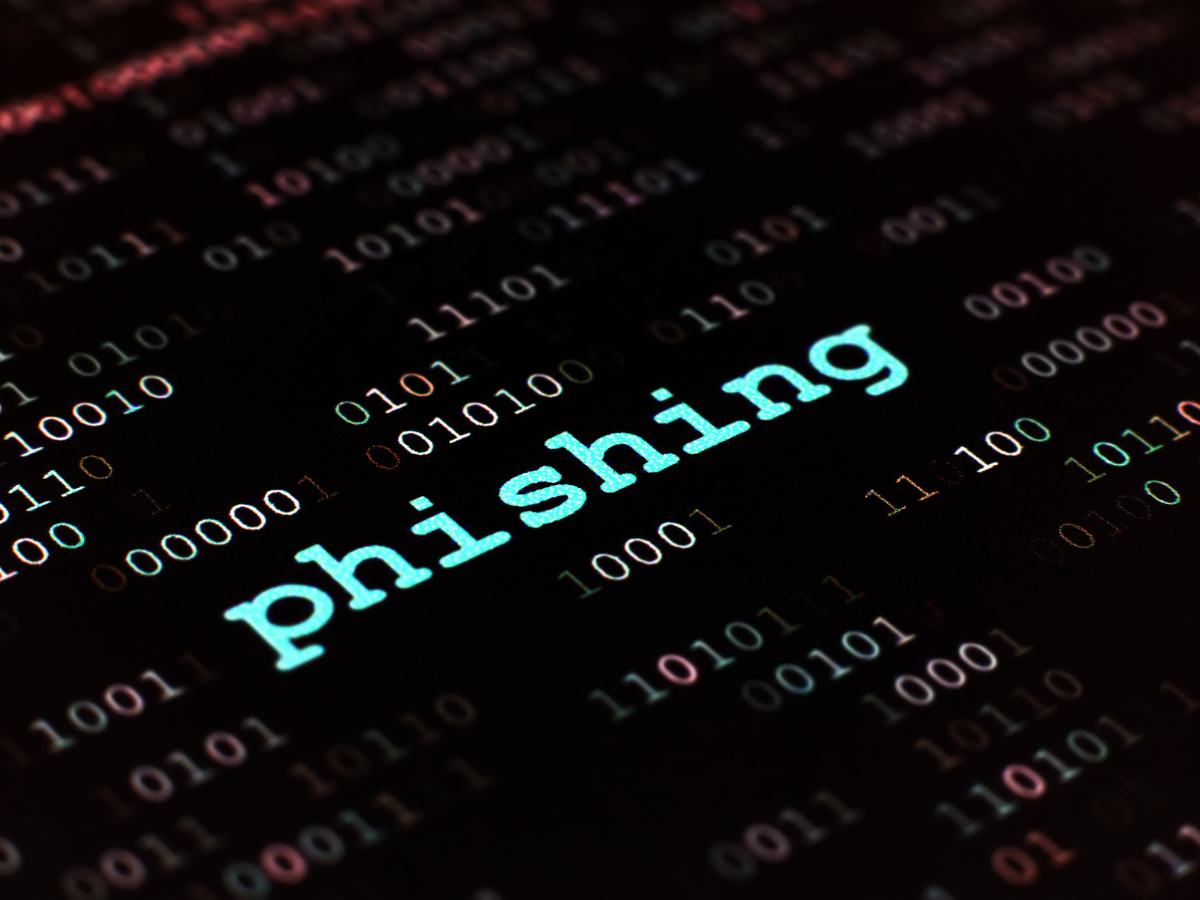A computer screen with the word phishing written on it A computer screen with the word phishing written on it